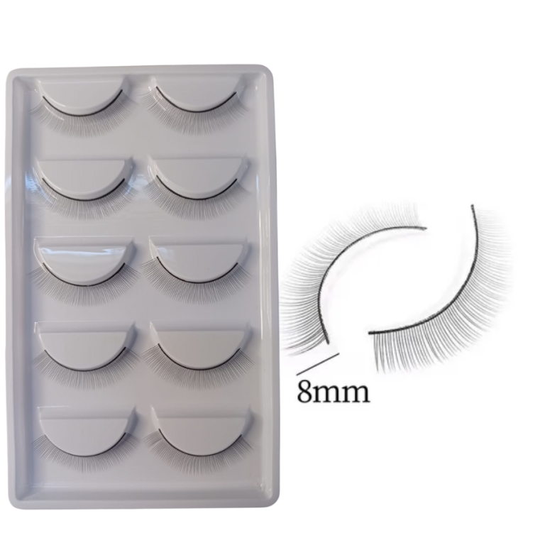 CARTELA CÍLIOS PARA TREINO 8MMM 5 PARES MEY