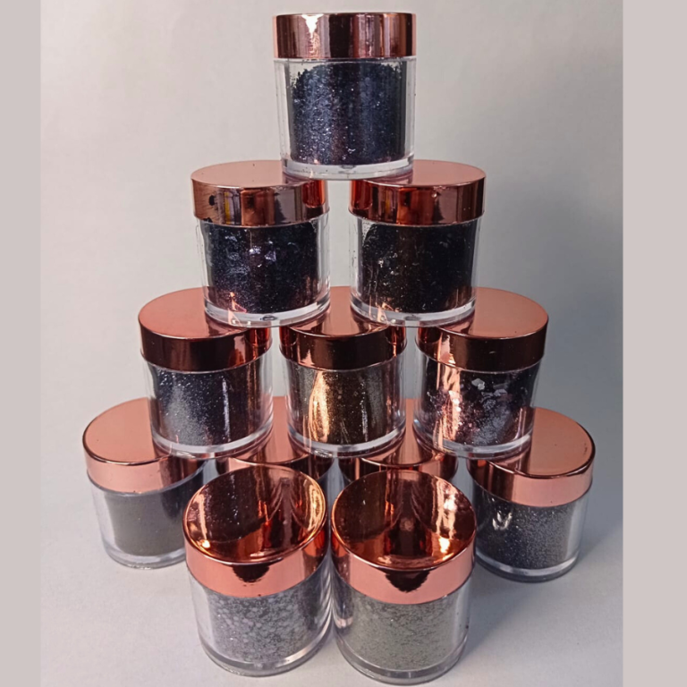 KIT GLITTER E LANTEJOULAS PRETO ZEM COM 12 POTINHOS