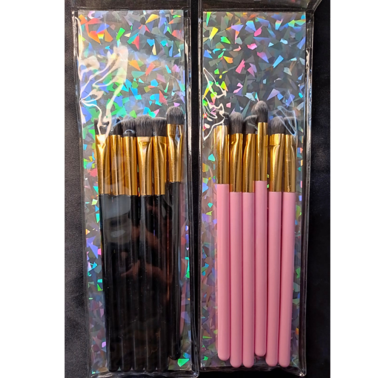 KIT PINCÉIS COM 6 PEÇAS PARA MAQUIAGEM