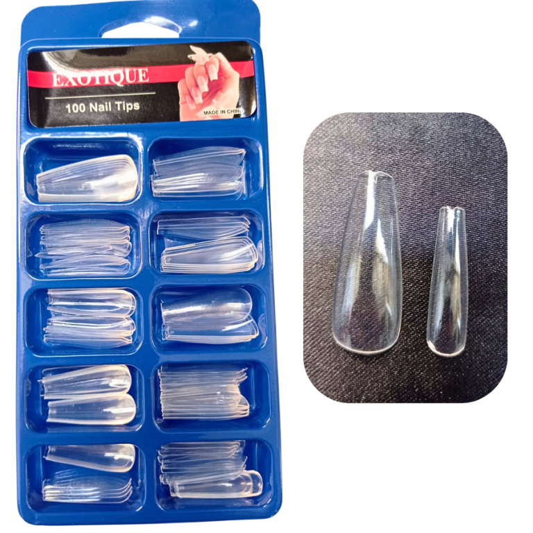 CARTELA DE UNHA A. POSTIÇA BAILARINA TRANSPARENTE COM 100 UN