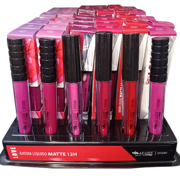 BATOM LÍQUIDO MATTE 12 HORAS 81/121 MAX LOVE BOX COM 48 UN