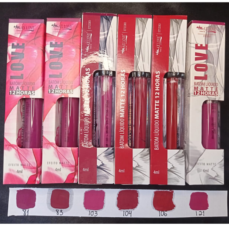 BATOM LÍQUIDO MATTE 12 HORAS 81/121 MAX LOVE BOX COM 48 UN