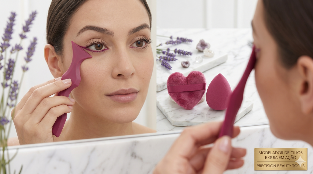 KIT 3 PEÇAS COM 2 ESPONJAS 1 MODELADOR DELINEADOR SILICONE