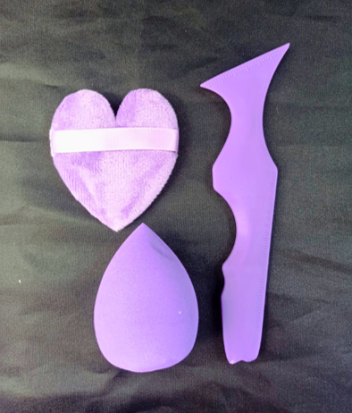 KIT 3 PEÇAS COM 2 ESPONJAS 1 MODELADOR DELINEADOR SILICONE