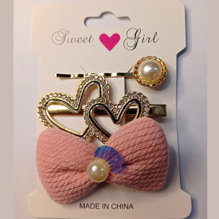 KIT COM 3 PEÇAS PRESILHA LAÇO PÉROLA TAMANHO:6CM