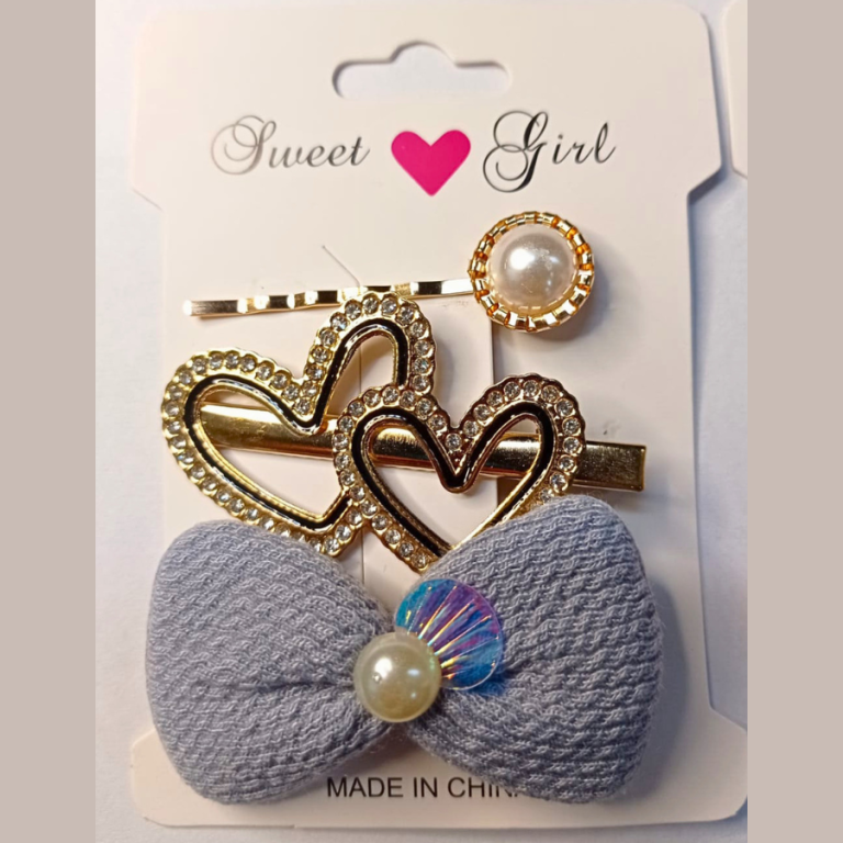 KIT COM 3 PEÇAS PRESILHA LAÇO PÉROLA TAMANHO:6CM