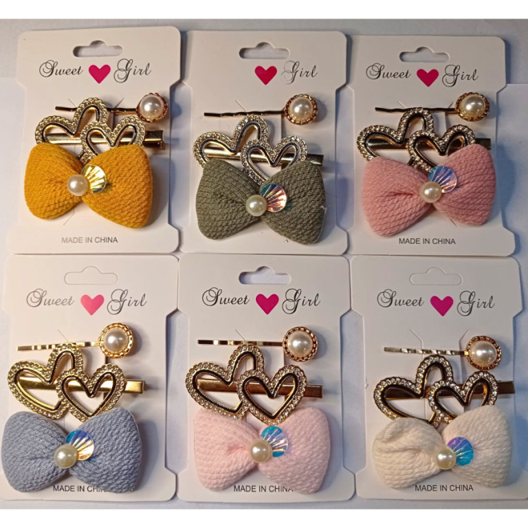 KIT COM 3 PEÇAS PRESILHA LAÇO PÉROLA TAMANHO:6CM