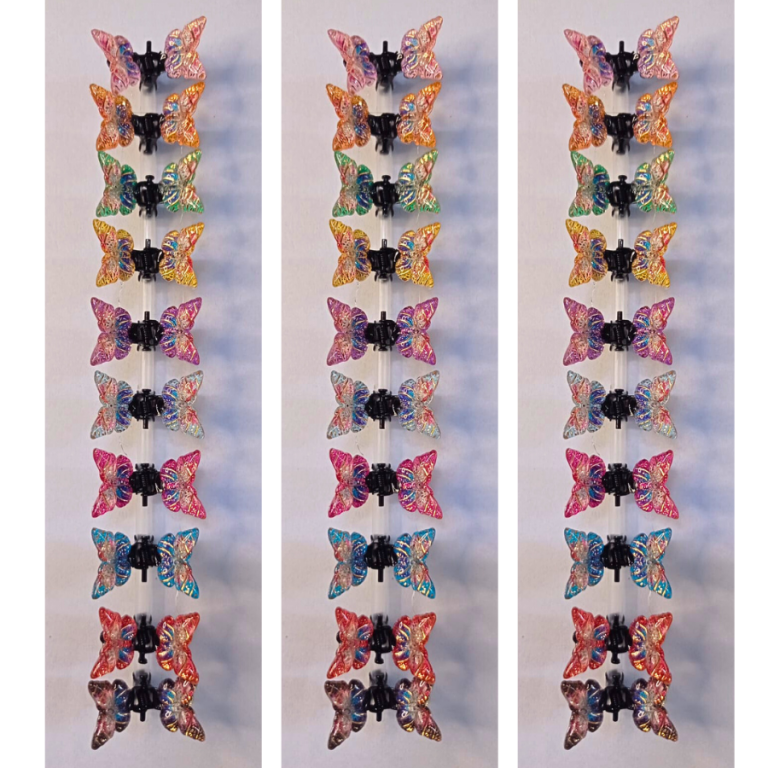 CARTELA PIRANHA COM 10 2CM BORBOLETA METAL