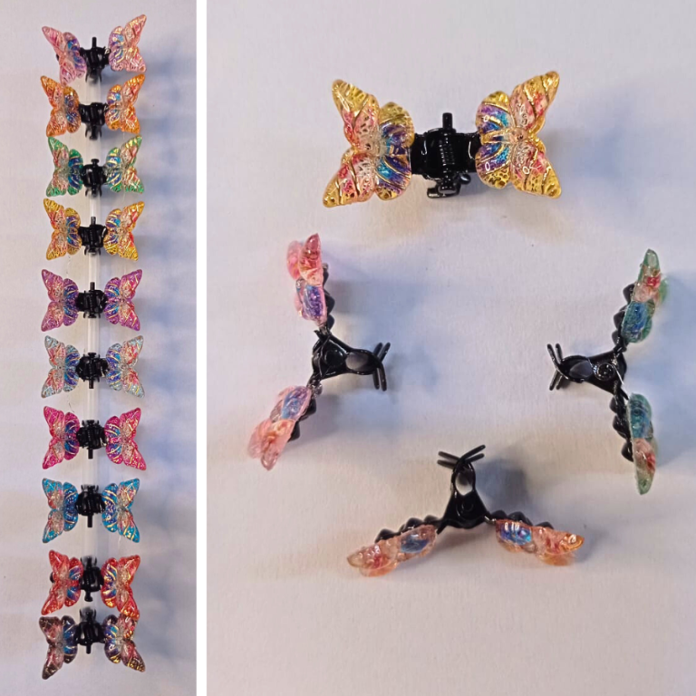 CARTELA PIRANHA COM 10 2CM BORBOLETA METAL