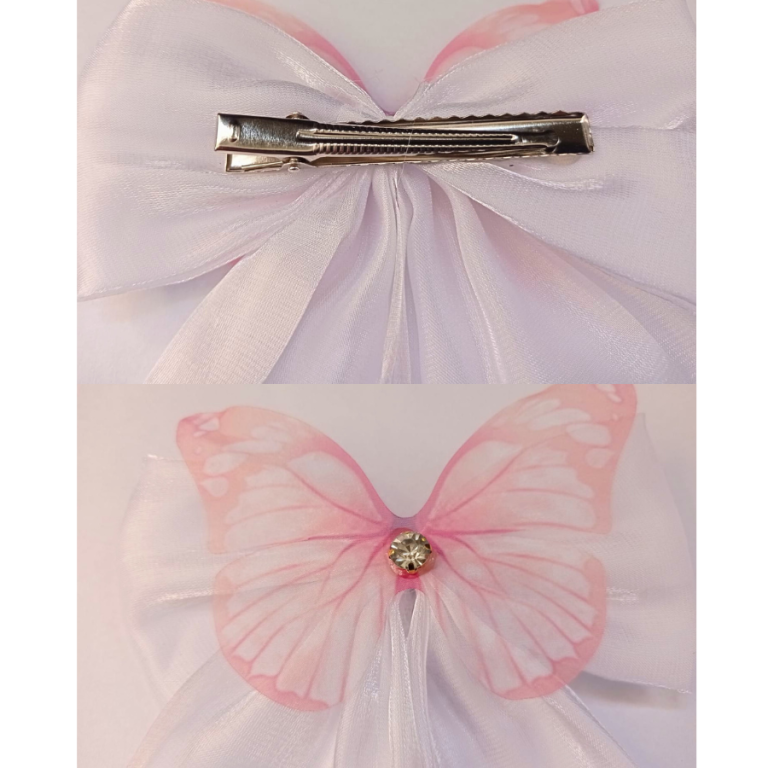 LAÇO GRANDE PRESILHA BORBOLETA PÉROLA 16 X 12 CM