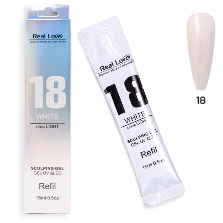 REFIL GEL SCULPING REAL LOVE 15 ML WHITE 18