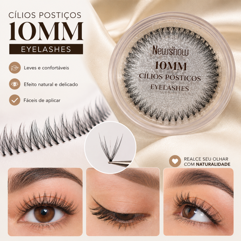CÍLIOS TUFINHOS NEW SHOW 10MM BOX COM 12 UN