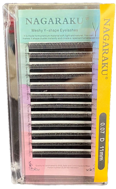 CARTELA DE CÍLIOS FIO A FIO 0.07C 11MM NAGARAKU