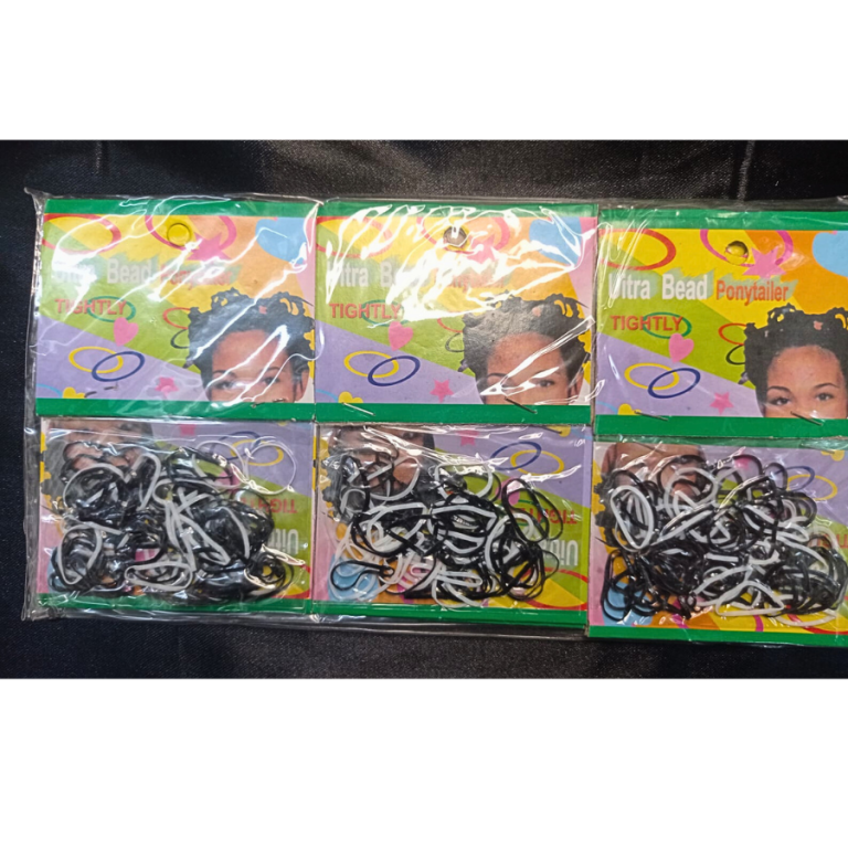 PACOTE ELÁSTICO UITRA BEAD PRETO COM BRANCO COM 12 KITS