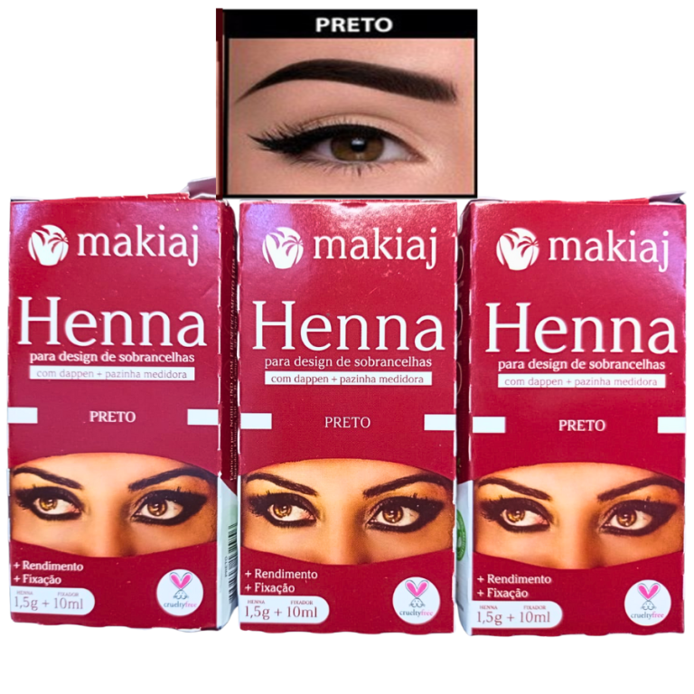 HENNA PARA SOBRANCELHA PROFISSIONAL PRETO MAKIAJ