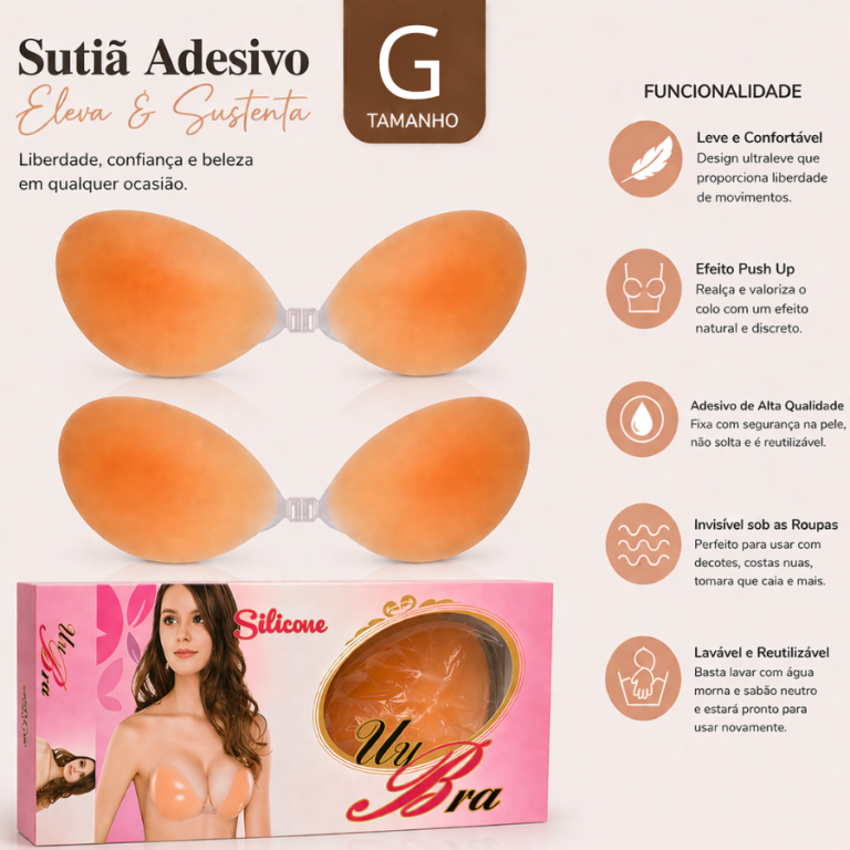 SUTIÃ COLANTE DE SILICONE TAMANHO G