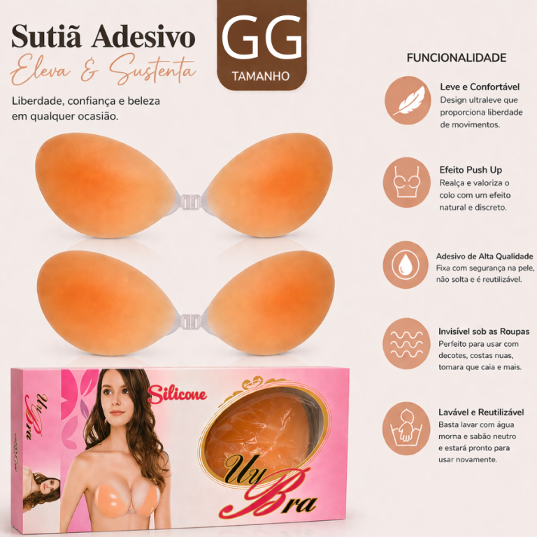 SUTIÃ COLANTE DE SILICONE TAMANHO GG