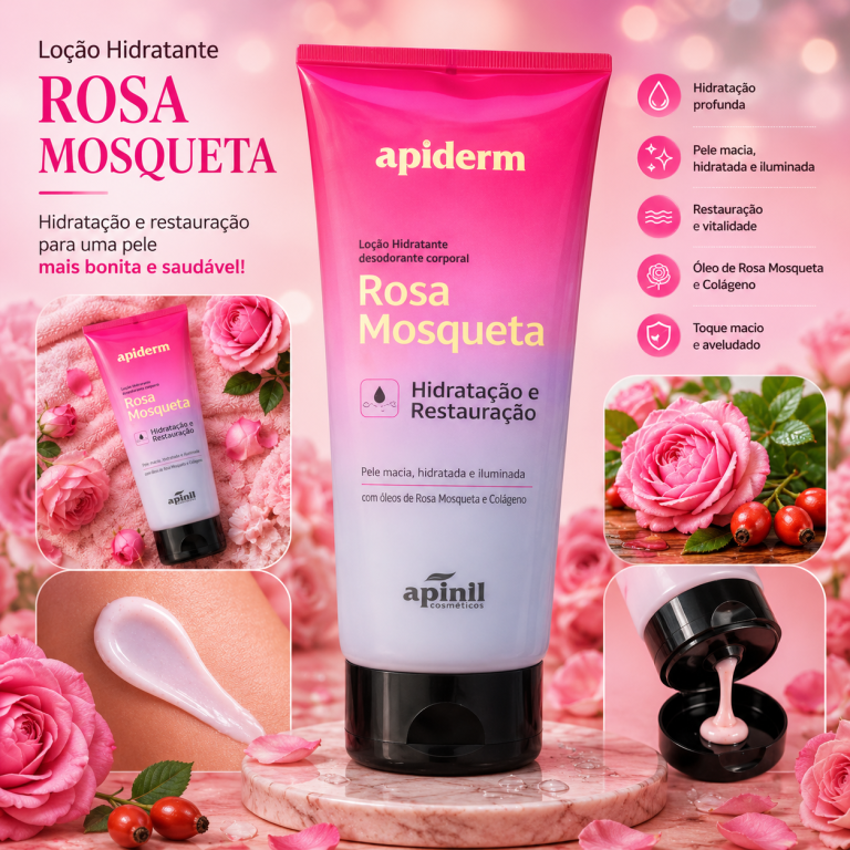 LOÇÃO HIDRATANTE CORPORAL ROSA MOSQUETA APINIL 190G