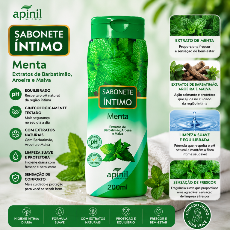 SABONETE ÍNTIMO DE MENTA APINIL 200 ML