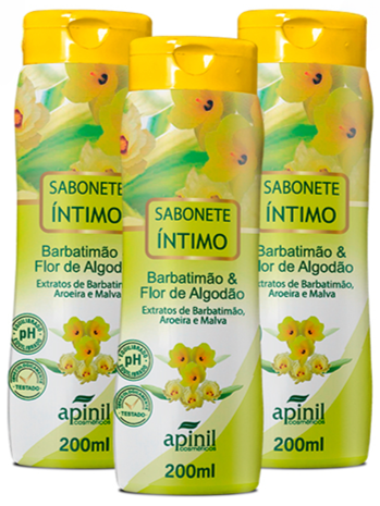 SABONETE ÍNTIMO DE BARBATIMÃO E FLOR DE ALGODÃO APINIL 200 ML