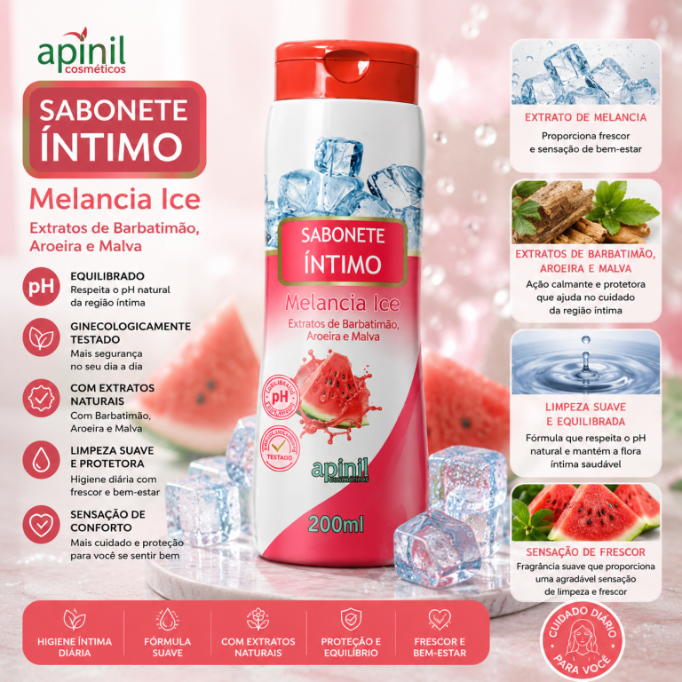 SABONETE ÍNTIMO DE MELANCIA ICE APINIL 200 ML