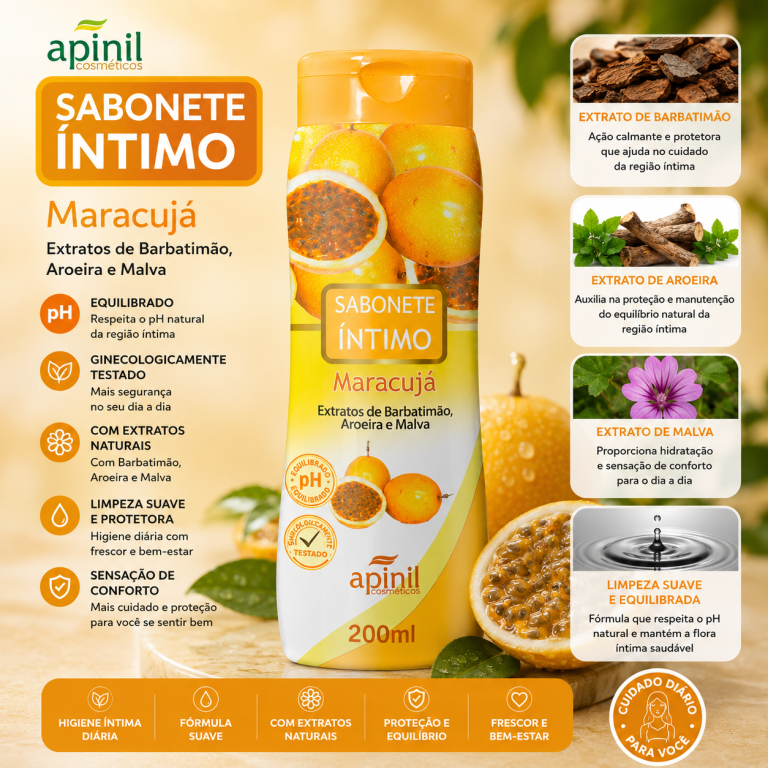 SABONETE ÍNTIMO MARACUJÁ APINIL 200 ML