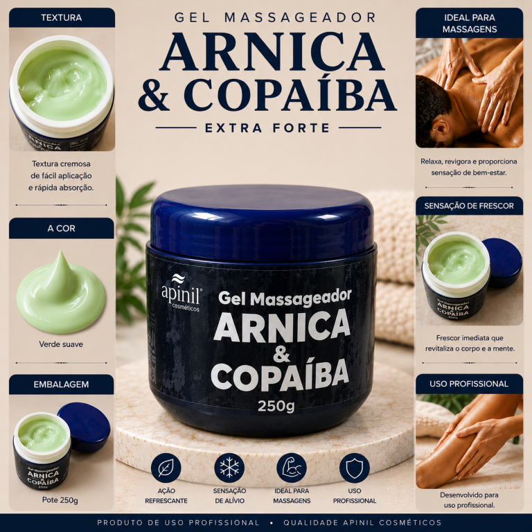 GEL MASSAGEADOR ARNICA E COPAÍBA POTE APINIL 250G