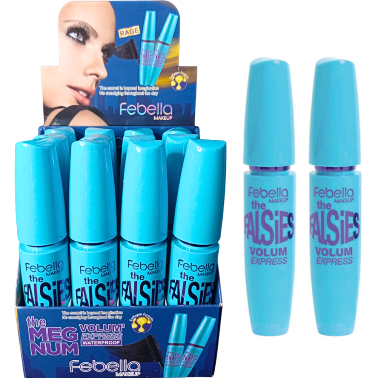 MÁSCARA DE CÍLIOS FALSIES VOLUME 10 ML EXPRESS FEBELLA BOX COM 12 UN