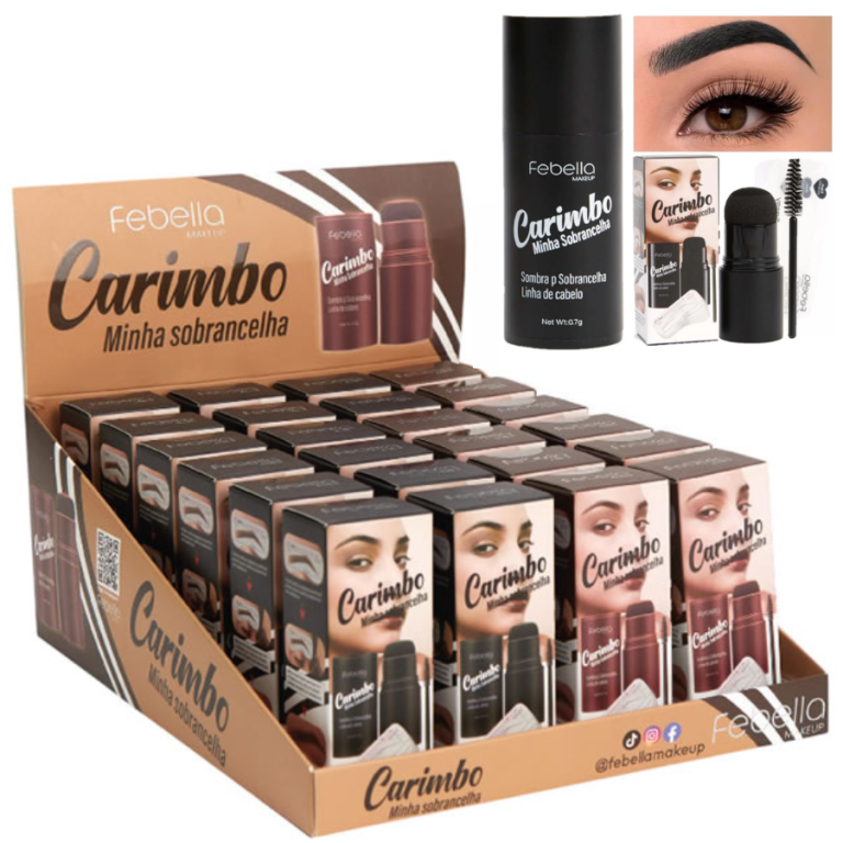 CARIMBO SOMBRA SOBRANCELHA FEBELLA BOX COM 24 UN