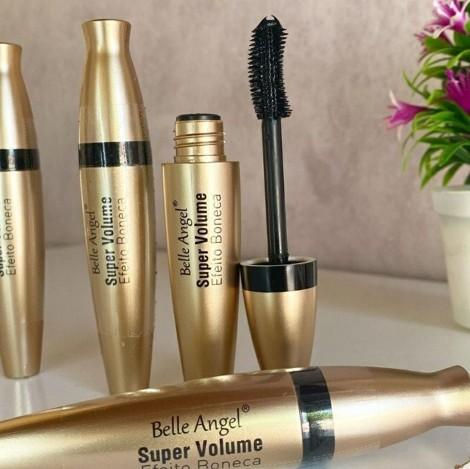 MÁSCARA DE CÍLIOS SUPER VOLUME EFEITO BONECA 18ML BELLE ANGEL BOX COM 24 UN