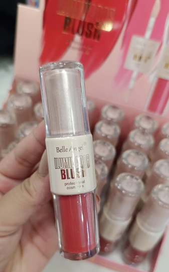 ILUMINADOR E BLUSH LÍQUIDOS BELLE ANGEL BOX COM 24 UN