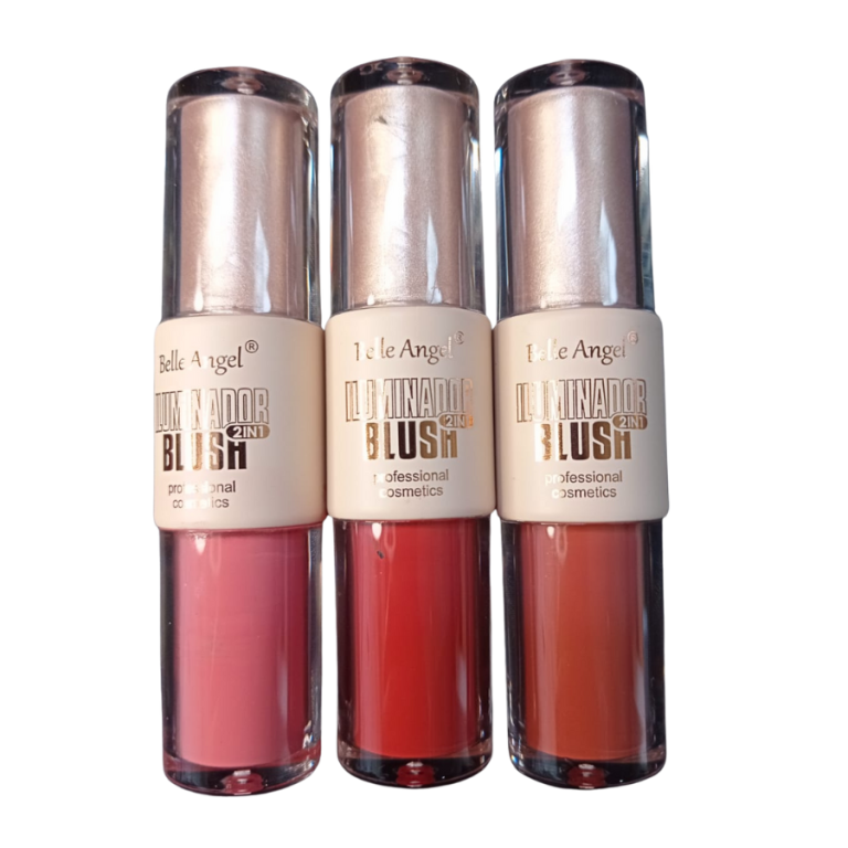 ILUMINADOR E BLUSH LÍQUIDOS BELLE ANGEL BOX COM 24 UN