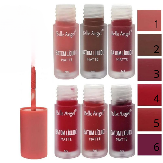 BATOM LÍQUIDO MATTE GRUPO B BELLE ANGEL BOX COM 24 UN