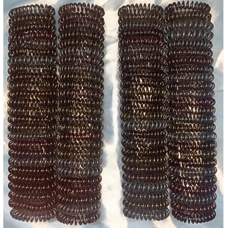 PACOTE ELÁSTICO FIO DE TELEFONE PRETO COM 50 UN