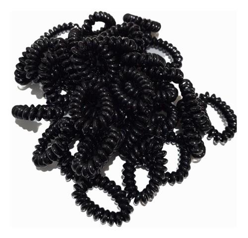 PACOTE ELÁSTICO FIO DE TELEFONE PRETO COM 50 UN