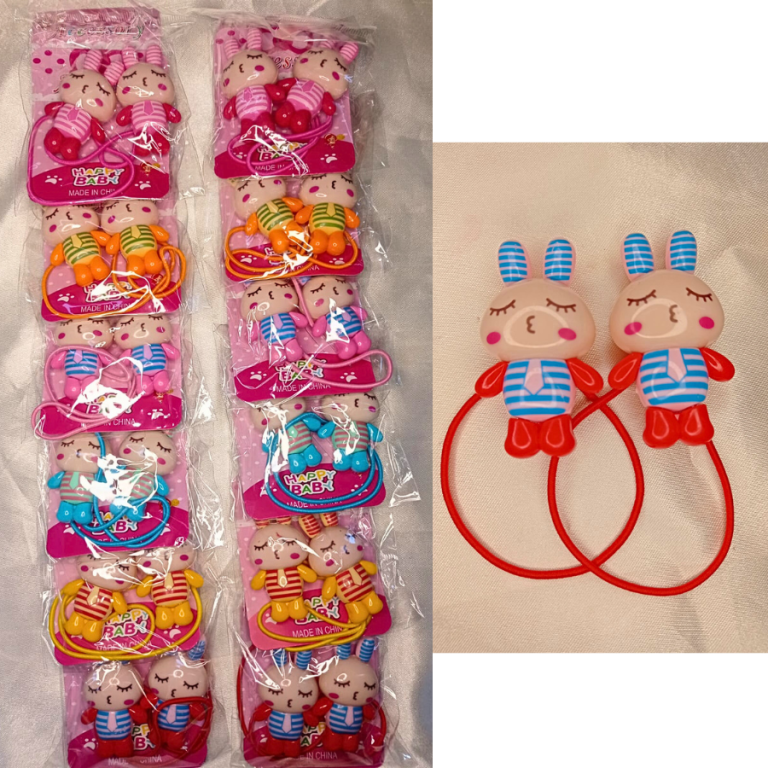 CARTELA AMARRADOR DE CABELO COELHINHA COM 6 PARES