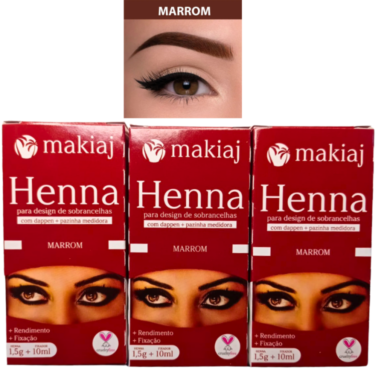 HENNA PARA SOBRANCELHA PROFISSIONAL MARROM MAKIAJ