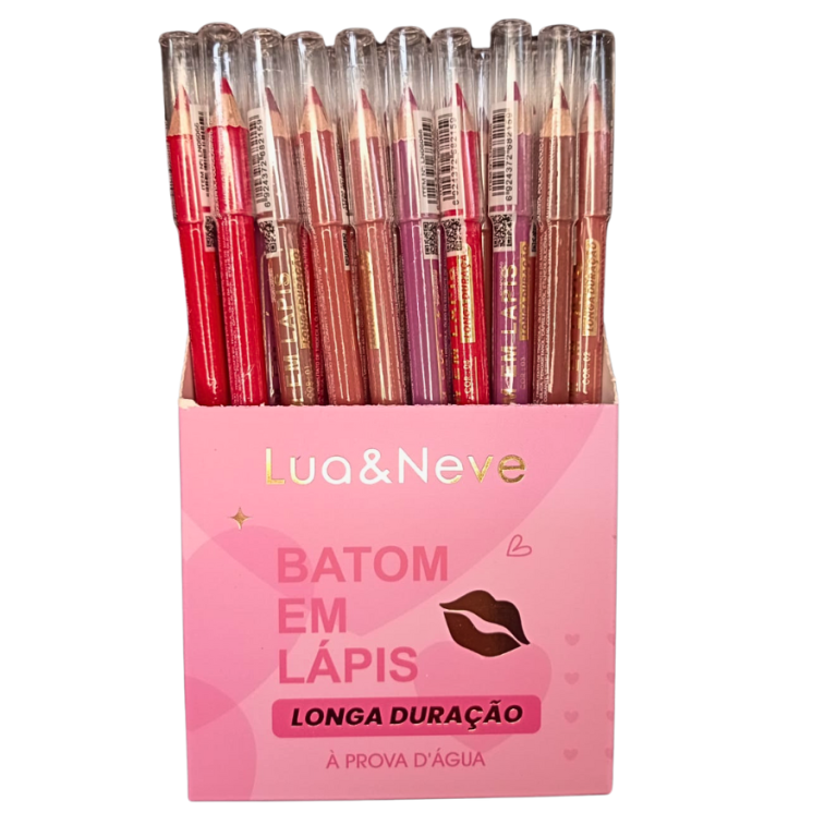 BOX LÁPIS BATOM CONTORNO LABIAL LUA E NEVE COM 36 UN