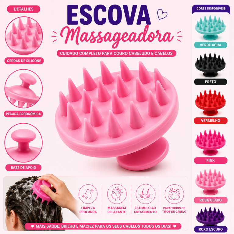 ESCOVA MASSAGEADORA COURO CABELUDO