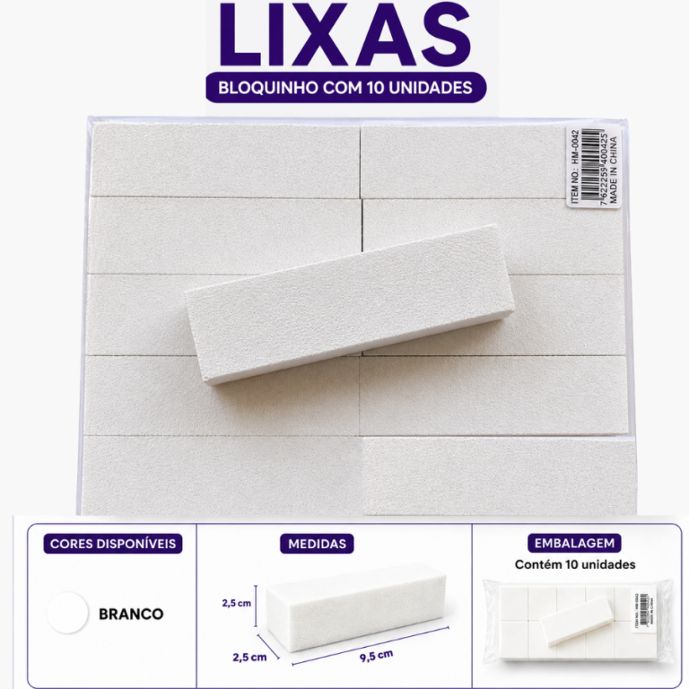 PACOTE LIXA BLOCO BRANCA COM 10 UN
