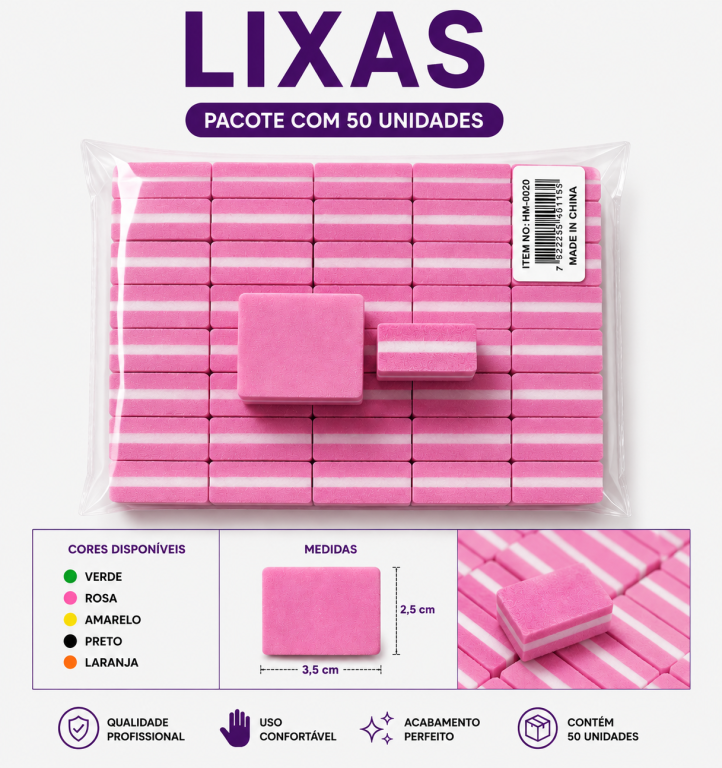 PACOTE MINI LIXA BLOQUINHO COM 50 UN