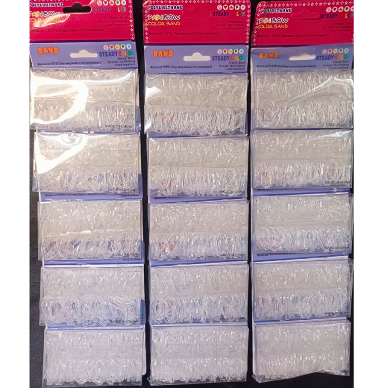 CARTELA DE GOMINHA TRANSPARENTE COM 5 KITS