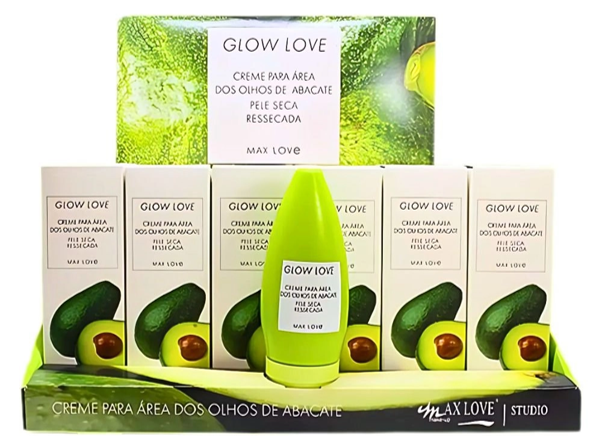 CREME PARA ÁREA DOS OLHOS GLOW LOVE ABACATE 60G MAX LOVE BOX COM 36 UN