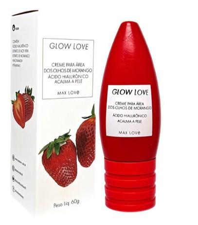 CREME PARA ÁREA DOS OLHOS GLOW LOVE MORANGO 60G MAX LOVE BOX COM 36 IUN