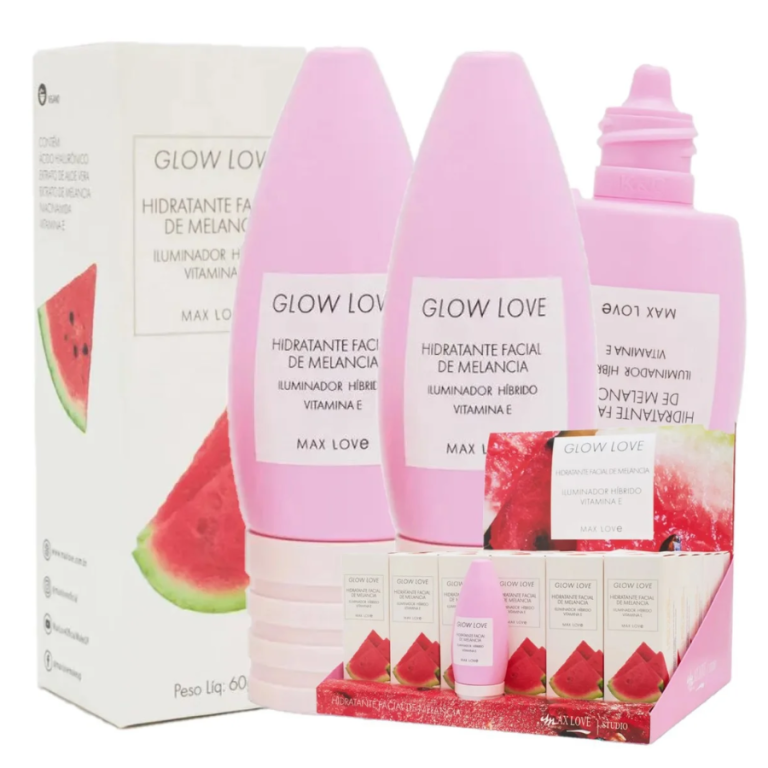 CREME HIDRATANTE FACIAL GLOW LOVE MELANCIA 60G MAX LOVE BOX COM 36 UN