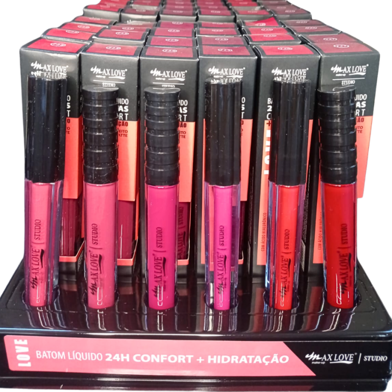 BATOM LÍQUIDO CONFORT 24 HORAS COR 722 AO 727 MAX LOVE BOX COM 48 UN