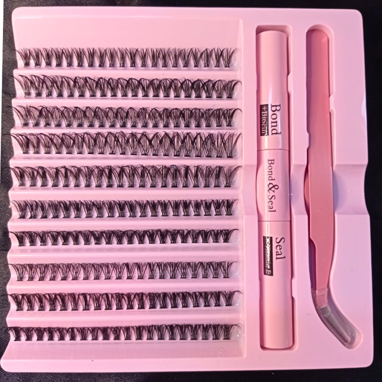 CARTELA DE CÍLIOS TUFINHOS MIX 30D+40D 10-14MM 200UN COM PINÇA PRIMER E SELANTE