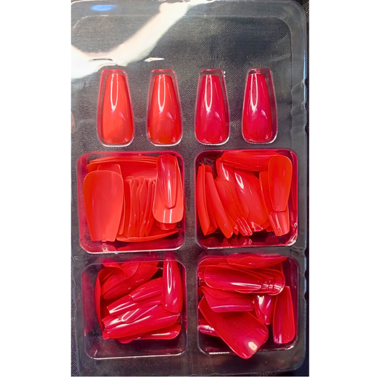 UNHA POSTIÇA TONS VERMELHOS BAILARINA  REAL LOVE COM 96 UN