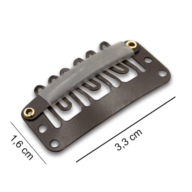 PACOTE CLIPE/GRAMPO 3CM MARROM PARA EXTENSÃO DE CABELO COM 50 UN