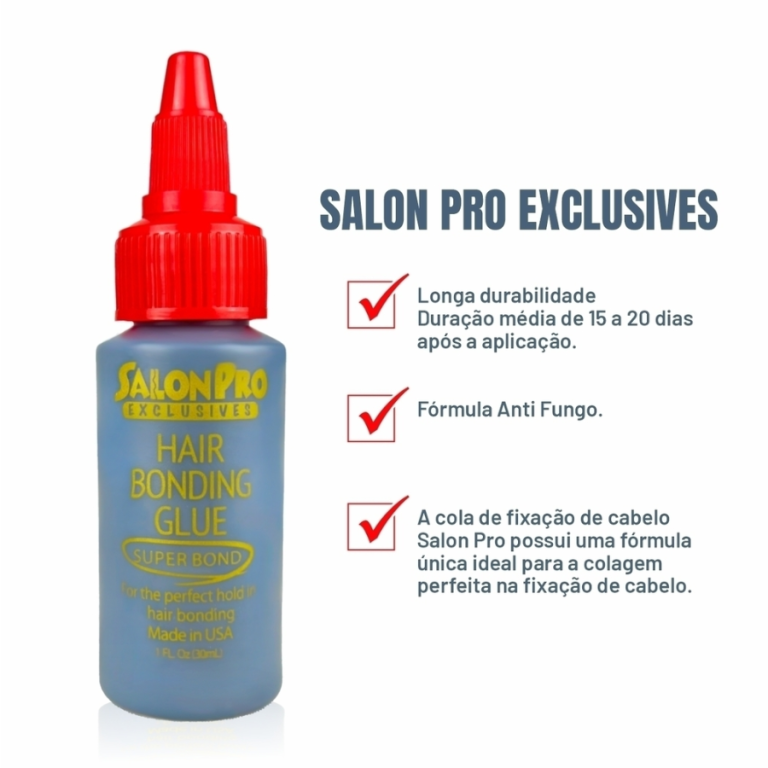 COLA DE CÍLIOS E CABELO SALON PRO SUPER BOND ANTI FUNGO 30 ML